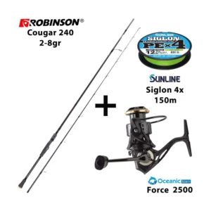 Combo LRF Robinson Cougar 240 2-8 + Oceanic Team Force 2500 + Sunline Siglon 150m 4x