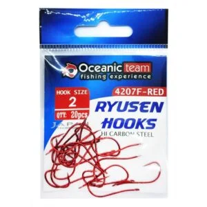 Oceanic-Team-4207F-RED-Αγκίστρι-Ryusen-με-παλέτα