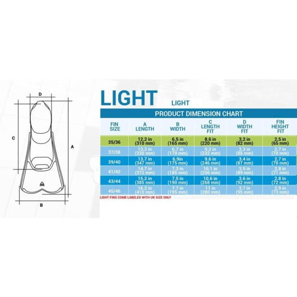 Πέδιλα Κατάδυσης Cressi Light-sizes