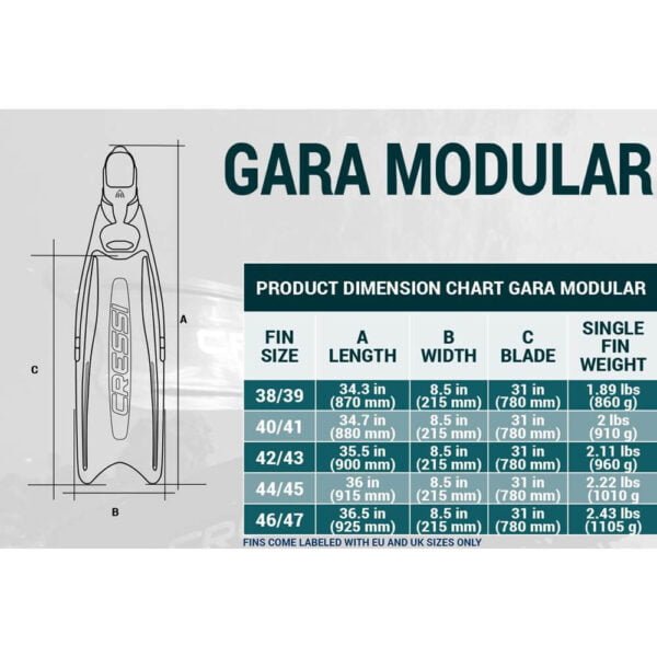 Πέδιλα Κατάδυσης Cressi Gara Modular-sizes