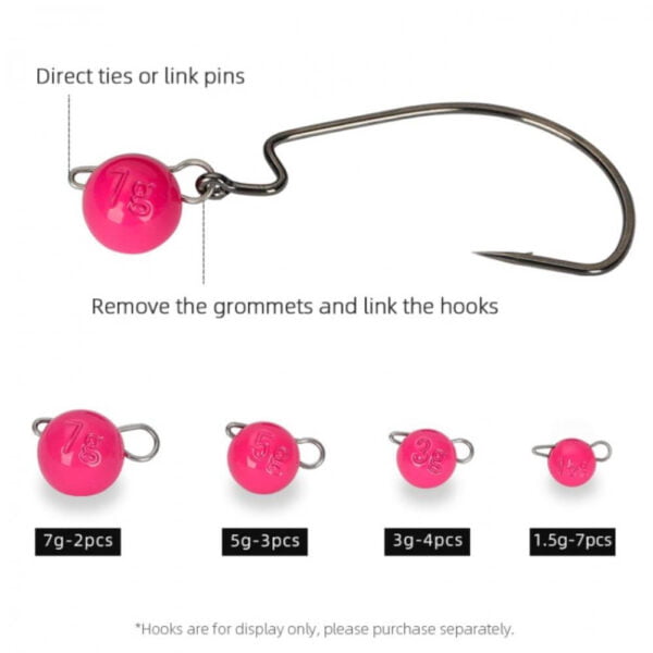 Μολυβοκεφαλές Tsurinoya Tungsten Cheburashka Steel Jig Head - sizes