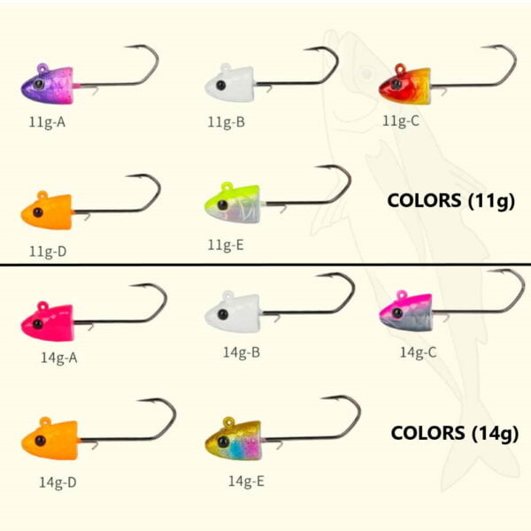 Μολυβοκεφαλή Tsurinoya Jig Head Hooks - colors