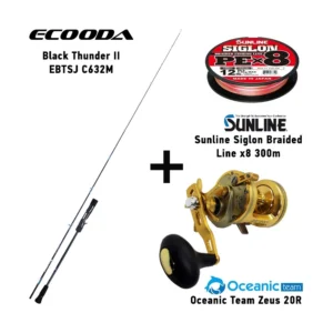 Σετ Ψαρέματος Combo Slow Jigging Ecooda Black Thunder II EBTSJ C632M + Oceanic Team Zeus 20R + Sunline Siglon Braided Fishing Line x8 300m