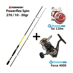 Σετ Ψαρέματος Combo Spinning Robinson Powerflex 270 10-30 + Oceanic Team Force 4000 + Oceanic Team Tai 120m