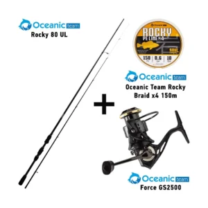 Σετ Ψαρέματος Combo LRF Oceanic Team Rocky 80UL + Oceanic Team Force GS2500 + Oceanic Team Rocky Braid x4 150m