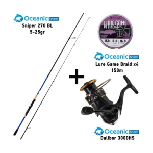 Σετ Ψαρέματος Combo Spinning Oceanic Team Sniper 270 BL / 5-25gr + Oceanic Team Dalibor 3000HS + Oceanic Team Lure Game Braid x4 150m