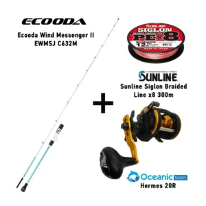 Σετ Ψαρέματος Combo Slow Jigging Ecooda Wind Messenger II EWMSJ C632M + Oceanic Team Hermes 20R + Sunline Siglon Braided Fishing Line x8 300m