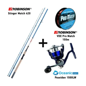 combo match robinson stinger match 420 + oceanic team poseidon 1500lw + robinson pro match 150m