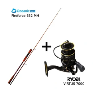 combo boat oceanic team fireforce 632mh + ryobi virtus 7000