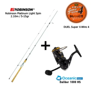 combo lrf robinson platinum 2.10 5 15gr + oceanic dalibor 1000 + duel super x wire 4